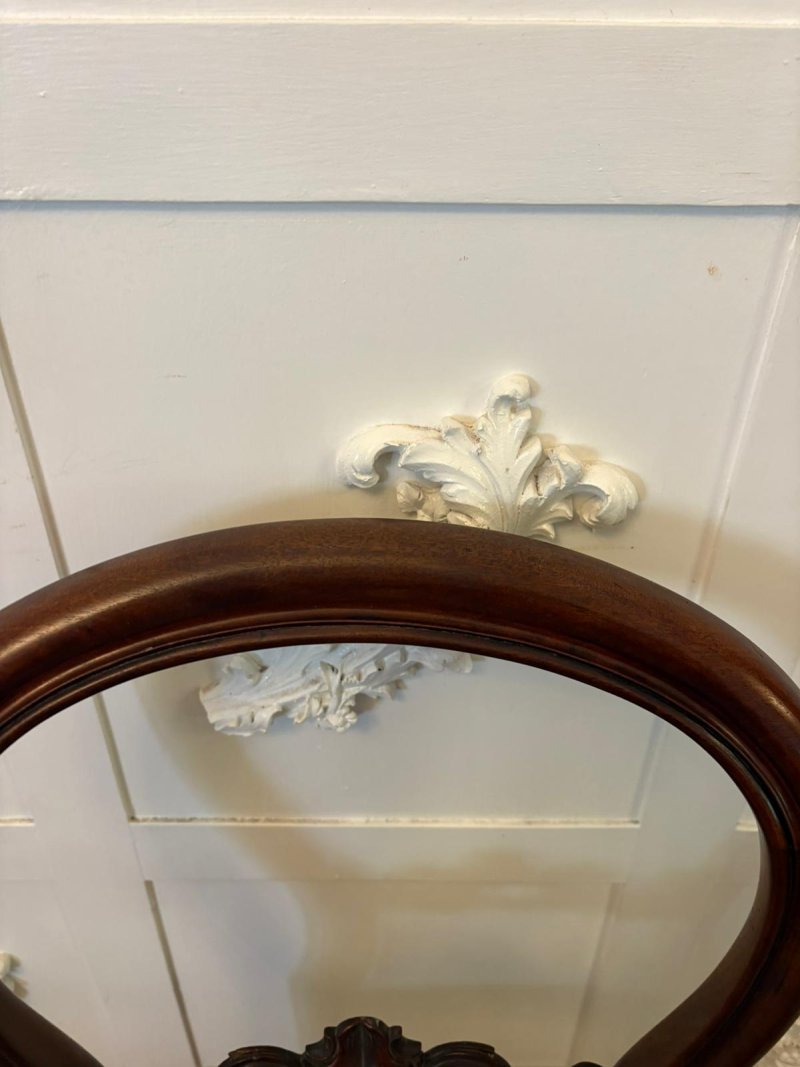 Set of Six Antique Victorian Quality Carved Mahogany Dining Chairs - Image 8